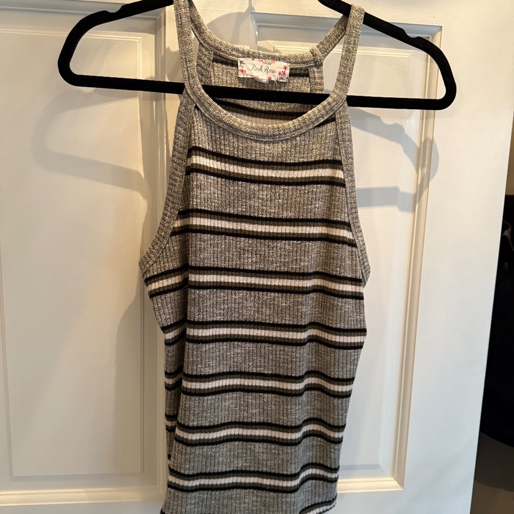 Pink Rose Striped Tank